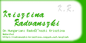krisztina radvanszki business card